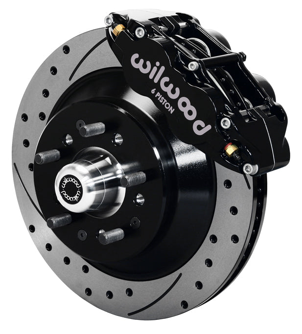 WWE PRO SPINDLE KIT,FRONT,13" DRILLED ROTORS,BLACK