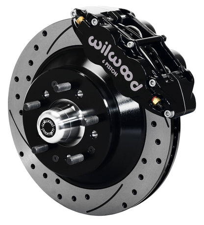 WWE PRO SPINDLE KIT,FRONT,13" DRILLED ROTORS,BLACK