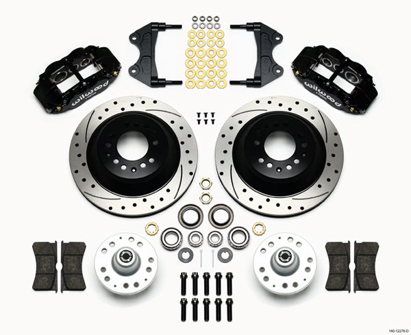 WWE PRO SPINDLE KIT,FRONT,13" DRILLED ROTORS,BLACK