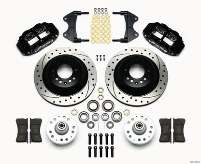 WWE PRO SPINDLE KIT,FRONT,13" DRILLED ROTORS,BLACK