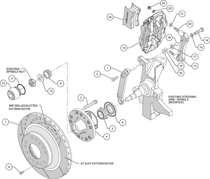 70-78 CAMARO KIT,FRONT,1PC,12.90",DRILLED