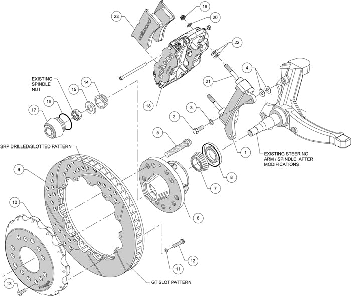 80-87 GM KIT,FRONT,SL6R,12.90",DRILLED,RED