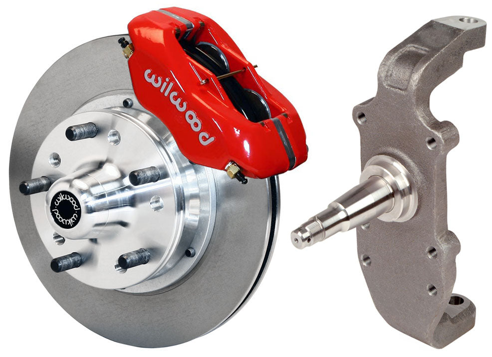 55-57 CHEVY FRONT DISC BRAKE KIT,2" DROP SPINDLES,11" ROTORS,RED