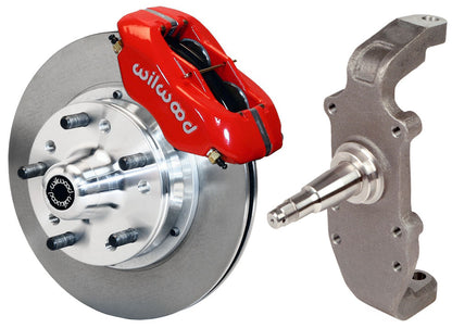 55-57 CHEVY FRONT DISC BRAKE KIT,2" DROP SPINDLES,11" ROTORS,RED