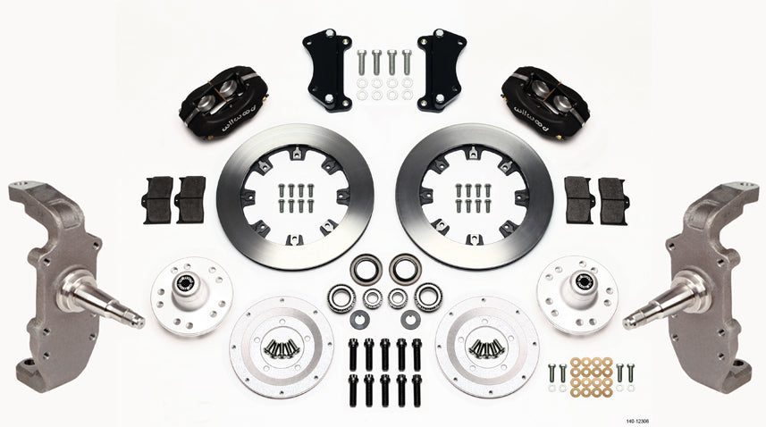 55-57 CHEVY FRONT DISC BRAKE KIT,2" DROP SPINDLES,12" ROTORS,BLACK