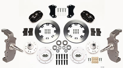 55-57 CHEVY FULL DISC BRAKE KIT,2" DROP SPINDLES,12" ROTORS,BLACK
