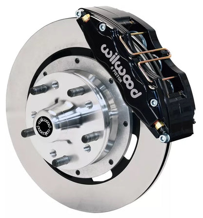55-57 CHEVY FRONT DISC BRAKE KIT,FOR 2" DROP SPINDLES,DP6,12" ROTORS,BLACK