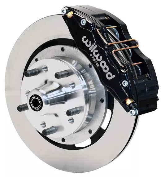 55-57 CHEVY FRONT DISC BRAKE KIT,FOR 2" DROP SPINDLES,DP6,12" ROTORS,BLACK