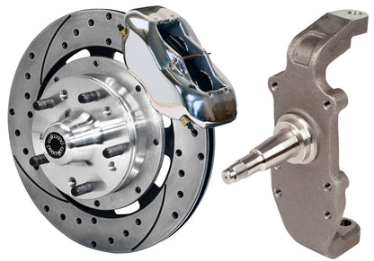 55-57 CHEVY FRONT DISC BRAKE KIT,2" DROP SPINDLES,12" DRILLED,POL