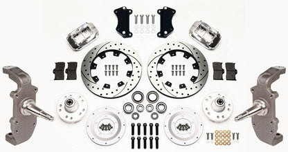 55-57 CHEVY FULL DISC BRAKE KIT,2" DROP SPINDLES,12" DRILLED,POLISH