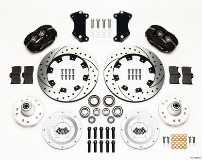 HEIDT'S 55-57 2" DROP KIT,FRONT,FDL,12" DRILLED ROTORS,BLACK CALIPERS