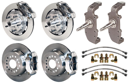 55-57 CHEVY FULL DISC BRAKE KIT,2" DROP SPINDLES,12" ROTORS,POLISH