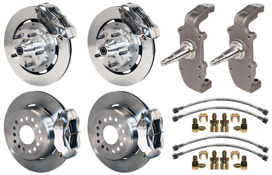 55-57 CHEVY FULL DISC BRAKE KIT,2" DROP SPINDLES,12" ROTORS,POLISH