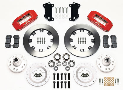 55-57 CHEVY FRONT DISC BRAKE KIT,FOR 2" DROP SPINDLES,DP6,12" ROTORS,RED