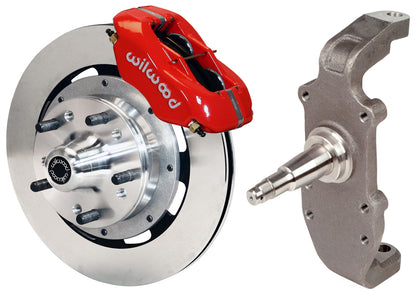 55-57 CHEVY FRONT DISC BRAKE KIT,2" DROP SPINDLES,12" ROTORS,RED