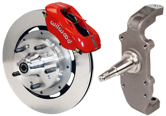 55-57 CHEVY FRONT DISC BRAKE KIT,2" DROP SPINDLES,12" ROTORS,RED