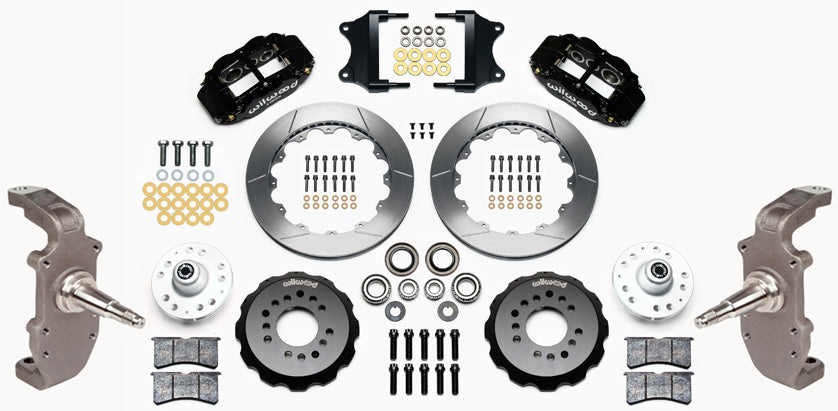 55-57 CHEVY FRONT DISC BRAKE KIT,2" DROP SPINDLES,13" ROTORS,BLACK