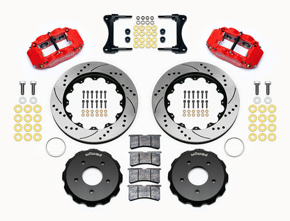 07-18 WRANGLER JK FULL DISC BRAKE KIT,14" DRILLED ROTORS,RED CALIPERS