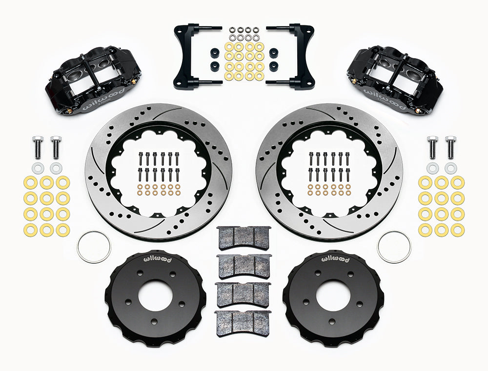 07-18 WRANGLER JK FULL DISC BRAKE KIT,14" DRILLED ROTORS,BLACK CALIPERS