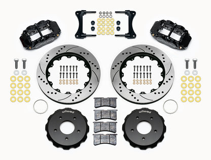 07-18 WRANGLER JK FULL DISC BRAKE KIT,14" DRILLED ROTORS,BLACK CALIPERS