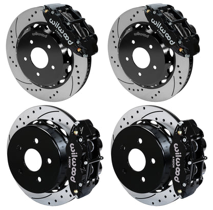07-18 WRANGLER JK FULL DISC BRAKE KIT,14" DRILLED ROTORS,BLACK CALIPERS