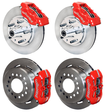 59-64 B-BODY FULL DISC BRAKE KIT,11" ROTORS,RED CALIPERS
