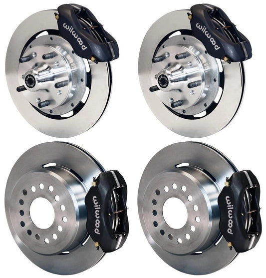 59-64 B-BODY FULL DISC BRAKE KIT,12" ROTORS,BLACK CALIPERS