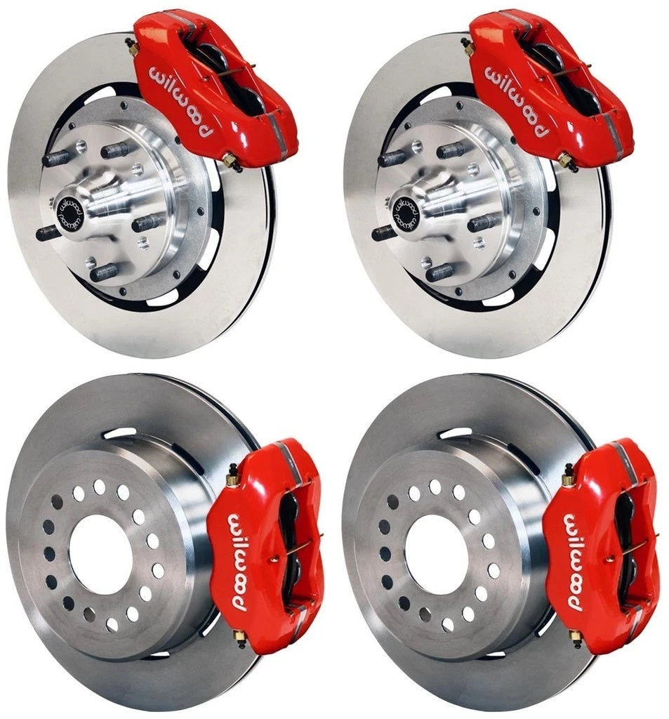 59-64 B-BODY FULL DISC BRAKE KIT,12" ROTORS,RED CALIPERS