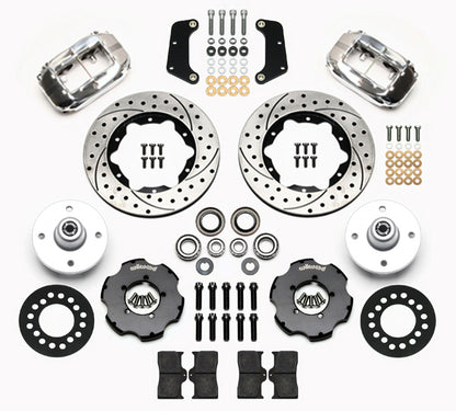 64-66 FORD MUSTANG 6 CYLINDER,4 LUG,FRONT,10.75" DRILLED ROTORS,POLISH CALIPERS