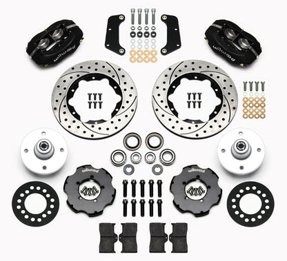 64-66 FORD MUSTANG 6 CYLINDER,4 LUG,FRONT,10.75" DRILLED ROTORS,BLACK CALIPERS