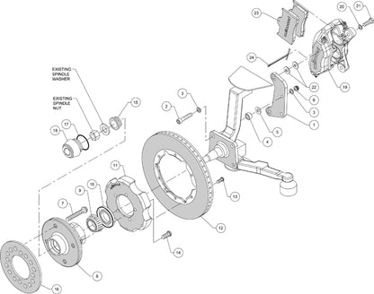 64-66 FORD MUSTANG 6 CYLINDER,4 LUG,FRONT,10.75" ROTORS,BLACK CALIPERS