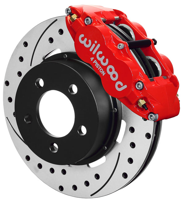 87-89 JEEP WRANGLER YJ,FRONT,12" DRILLED ROTORS,RED CALIPERS