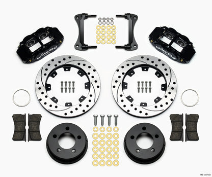 87-89 JEEP WRANGLER YJ,FRONT,12" DRILLED ROTORS,BLACK CALIPERS