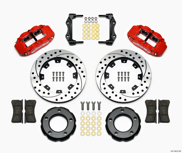 82-86 JEEP CJ KIT,FRONT,12" DRILLED ROTORS,RED CALIPERS