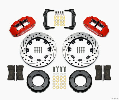 82-86 JEEP CJ KIT,FRONT,12" DRILLED ROTORS,RED CALIPERS