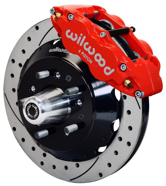 65-69 FORD MUSTANG KIT,FRONT,13",DRILLED,RED