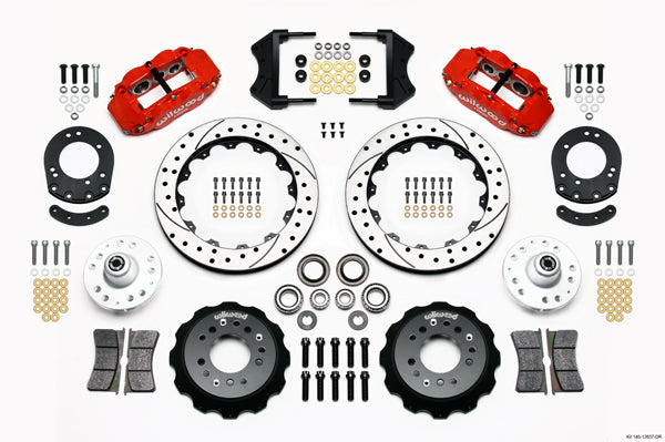 65-69 FORD MUSTANG KIT,FRONT,13",DRILLED,RED