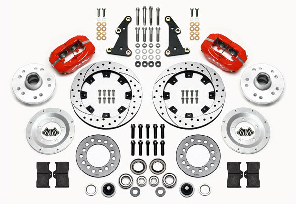 41-56 PACKARD KIT,FRONT,FDL,11.75" DRILLED ROTORS,RED CALIPERS