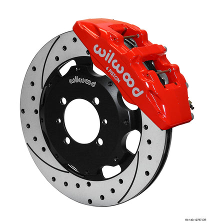 12-NEWER FIAT 500 KIT,FRONT,12" DRILLED ROTORS,RED