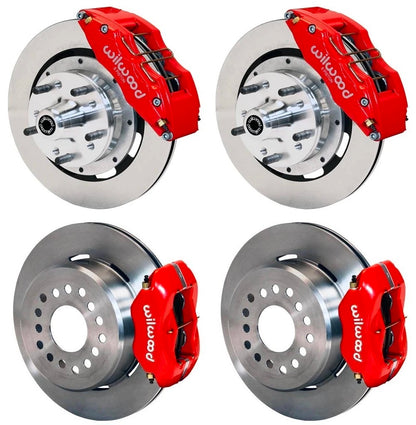70-73 FORD,MERCURY FULL DISC BRAKE KIT,12" ROTORS,6/4 PISTON RED CALIPERS