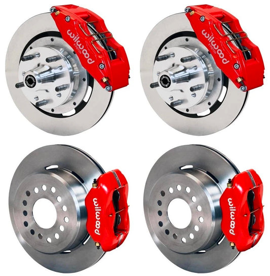 70-73 FORD,MERCURY FULL DISC BRAKE KIT,12" ROTORS,6/4 PISTON RED CALIPERS