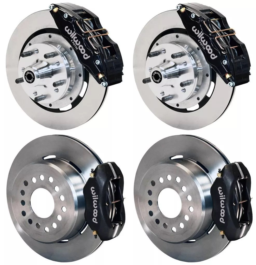 65-69 FORD,MERCURY FULL DISC BRAKE KIT,12" ROTORS,6/4 PISTON BLACK CALIPERS