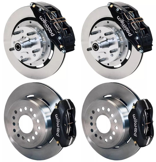 65-69 FORD,MERCURY FULL DISC BRAKE KIT,12" ROTORS,6/4 PISTON BLACK CALIPERS