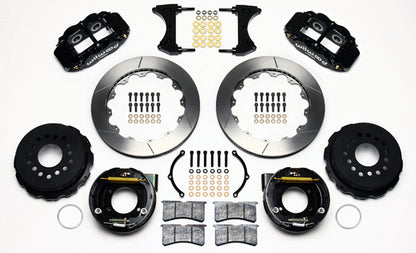 64-74 GM DISC BRAKE KIT,FRONT & REAR WITH LINES,13" ROTORS,BLACK CALIPERS