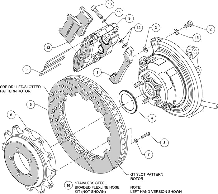 SUBARU IMPREZA WRX,REAR,DP,13" DRILLED ROTORS,RED