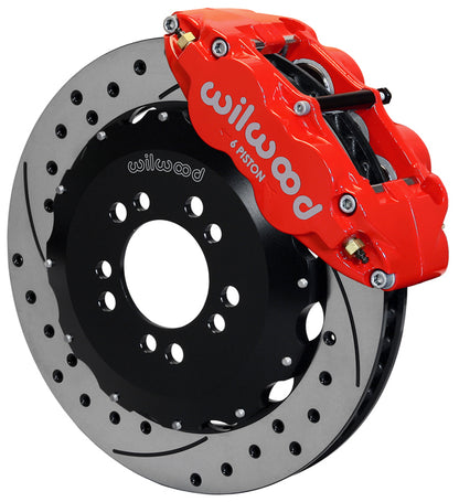 10-16 HYUNDAI GENESIS,FRONT,14" DRILLED ROTORS,RED