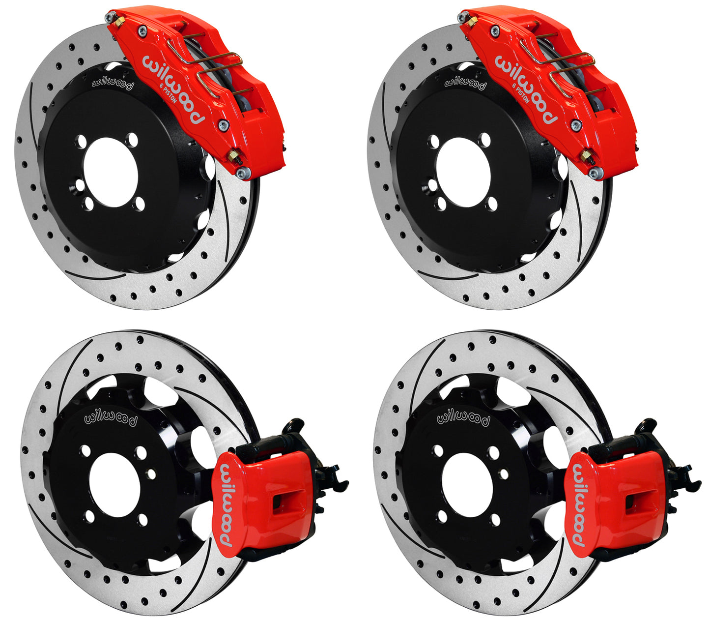 02-13 MINI COOPER FULL DISC BRAKE KIT,13/11.75" DRILLED ROTORS,RED CALIPERS