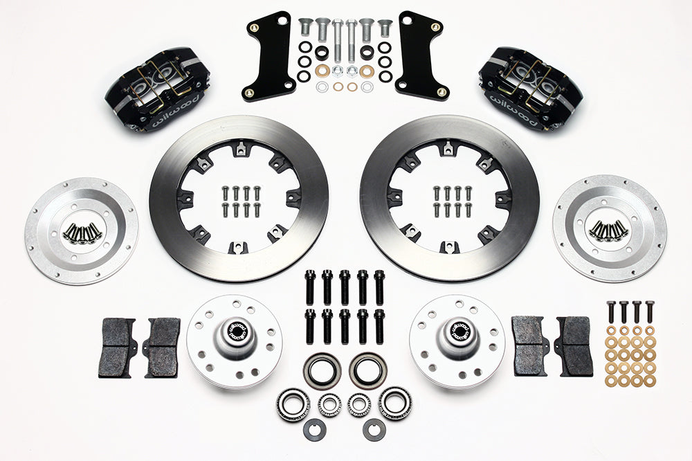64-74 GM FRONT DISC BRAKE KIT,12.19" ROTORS,4 PISTON DP DUST BOOT BLACK CALIPERS