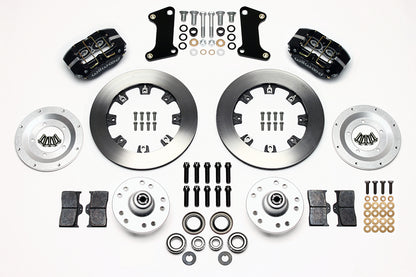 64-74 GM FRONT DISC BRAKE KIT,12.19" ROTORS,4 PISTON DP DUST BOOT BLACK CALIPERS