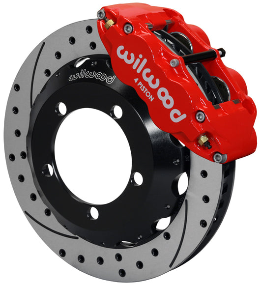 66-75 FORD BRONCO,FRONT,12.90" DRILLED ROTORS,RED